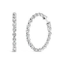 Load image into Gallery viewer, 14K White Gold 5.00 Cttw Lab Grown Diamond Inside-Out Hoop Earring
