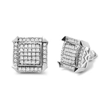 Load image into Gallery viewer, 10K White Gold 1.0 Cttw Diamond  Composite with Halo Stud Earrings (H-I Color, I1-I2 Clarity)
