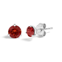 Load image into Gallery viewer, 14K White Gold 3/4 Cttw Red Lab-Grown Diamond Classic 3-Prong Martini Set Solitaire Stud Earrings
