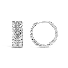 Load image into Gallery viewer, 14K White Gold 1/4 Cttw Lab Grown Diamond Leafy Wreath Hoop Earrings (F-G Color, VS1-VS2 Clarity)

