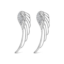 Load image into Gallery viewer, 14K White Gold 1/4 Cttw Lab Grown Diamond Angel Wing Stud Earrings (F-G Color, VS1-VS2 Clarity)
