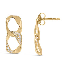 Load image into Gallery viewer, 14K Yellow Gold Plated .925 Sterling Silver Open Link 1/5 Cttw Diamond Drop Earrings (H-I Color, I1-I2 Clarity)
