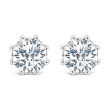 Load image into Gallery viewer, 14K White Gold 1.0 Cttw Lab-Grown Diamond 8 Prong Hidden Halo Stud Earrings (F-G Color, VS1-VS2 Clarity)
