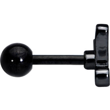 Load image into Gallery viewer, 16G 1/4 Black Shark Bite Cartilage Tragus Earring
