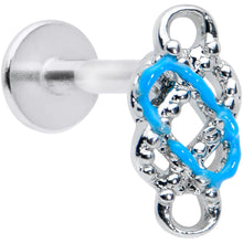 Load image into Gallery viewer, 16G 5/16 Celtic Knot Blue Labret Monroe Tragus
