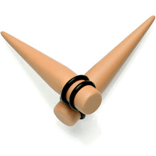 Load image into Gallery viewer, Tan Matte Acrylic Straight Taper Set 2G to 00G
