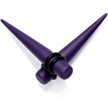 Load image into Gallery viewer, Dark Purple Matte Acrylic Straight Taper Set 12G to 00G
