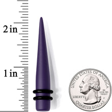 Load image into Gallery viewer, Dark Purple Matte Acrylic Straight Taper Set 12G to 00G
