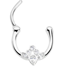 Load image into Gallery viewer, 16G 3/8 Clear Gem Classic Cluster Septum Clicker

