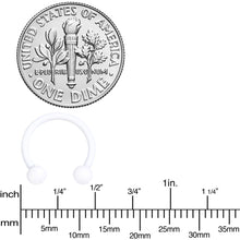 Load image into Gallery viewer, 16G 3/8 White Matte Horseshoe Circular Barbell
