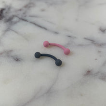Load image into Gallery viewer, 16G 5/16 Pink Acrylic Matte Curved Eyebrow Ring

