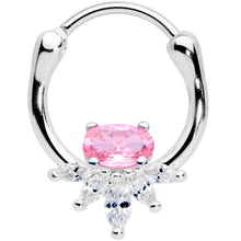 Load image into Gallery viewer, 18G 3/8 Pink Clear Gem Spray Cartilage Clicker
