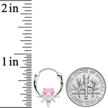 Load image into Gallery viewer, 18G 3/8 Pink Clear Gem Spray Cartilage Clicker
