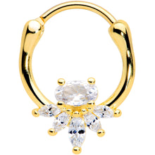 Load image into Gallery viewer, 18G 3/8 Clear Gem Gold Tone Anodized Spray Cartilage Clicker
