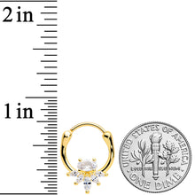 Load image into Gallery viewer, 18G 3/8 Clear Gem Gold Tone Anodized Spray Cartilage Clicker
