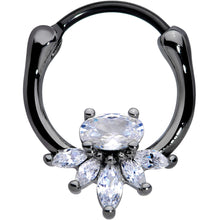 Load image into Gallery viewer, 18G 3/8 Clear Gem Black Anodized Spray Cartilage Clicker
