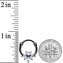 Load image into Gallery viewer, 18G 3/8 Clear Gem Black Anodized Spray Cartilage Clicker
