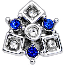 Load image into Gallery viewer, 16G 1/4 Blue Gem Geometry Squares Circles Labret Monroe Tragus
