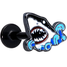 Load image into Gallery viewer, 16G 5/16 Black Shark Bite Labret Monroe Tragus
