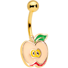 Load image into Gallery viewer, Gold Tone Sweet Apple Belly Ring
