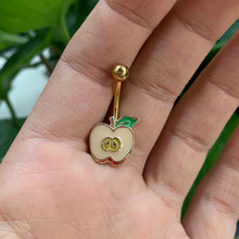 Load image into Gallery viewer, Gold Tone Sweet Apple Belly Ring
