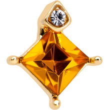 Load image into Gallery viewer, 16G 1/4 Clear Yellow Gem Gold Tone Rhombus Cartilage Tragus
