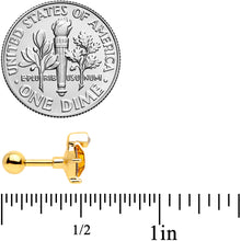 Load image into Gallery viewer, 16G 1/4 Clear Yellow Gem Gold Tone Rhombus Cartilage Tragus
