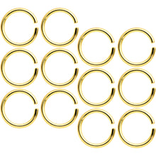 Load image into Gallery viewer, 16G 5/16 Gold Tone Anodized Seamless Cartilage Ring Set of 12
