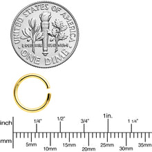 Load image into Gallery viewer, 16G 5/16 Gold Tone Anodized Seamless Cartilage Ring Set of 12
