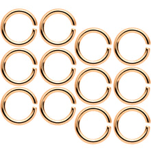 Load image into Gallery viewer, 14G 5/16 Rose Gold Tone Anodized Seamless Cartilage Ring Set of 12
