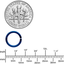 Load image into Gallery viewer, 16G 5/16 Blue Anodized Seamless Cartilage Ring Set of 12
