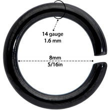 Load image into Gallery viewer, 14G 5/16 Steel Black Anodized Seamless Cartilage Ring Set of 12
