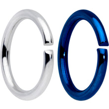 Load image into Gallery viewer, 16G 5/16 Steel Blue Anodized Seamless Cartilage Ring Set of 12

