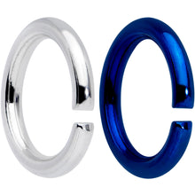 Load image into Gallery viewer, 14G 5/16 Steel Blue Anodized Seamless Cartilage Ring Set of 12
