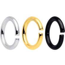 Load image into Gallery viewer, 14G 5/16 Steel Black Gold Tone Seamless Cartilage Ring Set of 12
