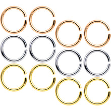 Load image into Gallery viewer, 16G 5/16 Steel Mixed Gold Tone Seamless Cartilage Ring Set of 12

