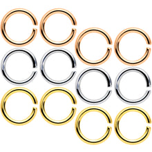 Load image into Gallery viewer, 14G 5/16 Steel Mixed Gold Tone Seamless Cartilage Ring Set of 12

