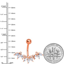 Load image into Gallery viewer, Clear Gem Rose Gold Tone Anodized Comely Clusters Belly Ring
