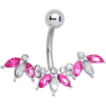 Load image into Gallery viewer, Clear Pink Gem Comely Clusters Belly Ring
