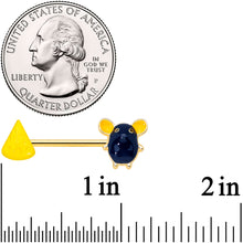 Load image into Gallery viewer, 14G 9/16 Gold Tone Black Mouse Cheese Barbell Nipple Ring Set
