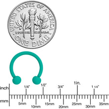 Load image into Gallery viewer, 16G 3/8 Totally Teal Matte Horseshoe Circular Barbell
