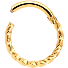 Load image into Gallery viewer, 16G 5/16 Gold Tone Twisted Elegance Cartilage Clicker
