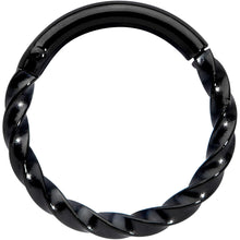 Load image into Gallery viewer, 16G 5/16 Black Twisted Elegance Cartilage Clicker
