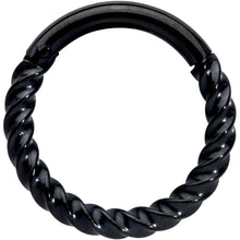 Load image into Gallery viewer, 14G 3/8 Black Twisted Elegance Septum Clicker
