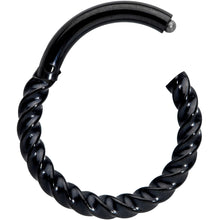 Load image into Gallery viewer, 14G 3/8 Black Twisted Elegance Septum Clicker

