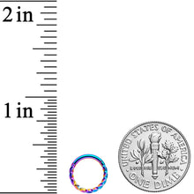Load image into Gallery viewer, 16G 5/16 Rainbow Twisted Elegance Cartilage Clicker
