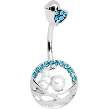 Load image into Gallery viewer, Aqua Gem Chick Basket of Eggs Belly Ring
