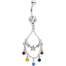 Load image into Gallery viewer, Multicolor Gem Star Chandelier Dangle Belly Ring

