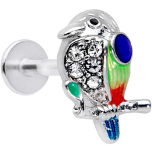 Load image into Gallery viewer, 16G 5/16 Clear Gem Tropical Parrot Bird Labret Monroe Tragus
