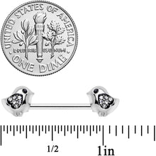 Load image into Gallery viewer, 14G 9/16 Clear Gem Easter Chick Nipple Ring Set
